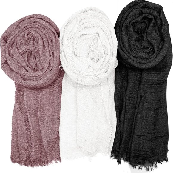 Women Scarf Shawl 3PCS Polyester All Season Multi Color Fashion Wrap - Picture 1 of 7